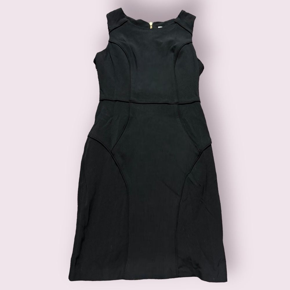 Candie’s Black Sleeveless Sheath Dress Gold Zip Back Size 3 NWOT